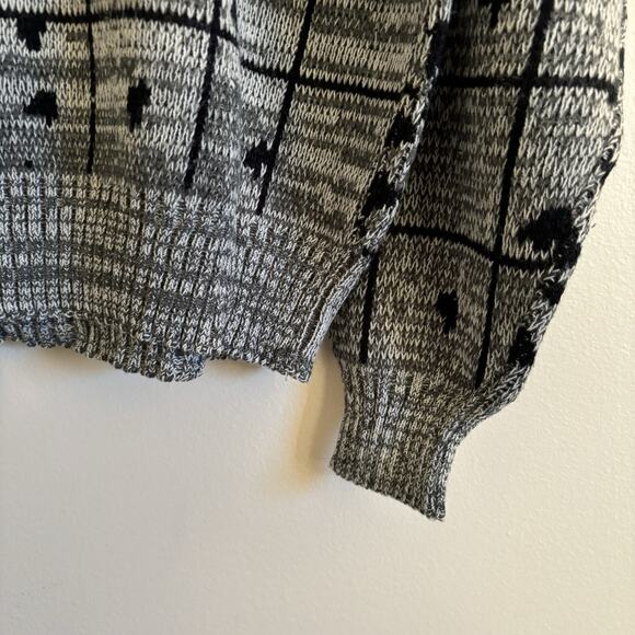 VTG Barnaby Crew Neck Sweater Geometric Black Gray Long Sleeve - Mens Size Med - Picture 6 of 8